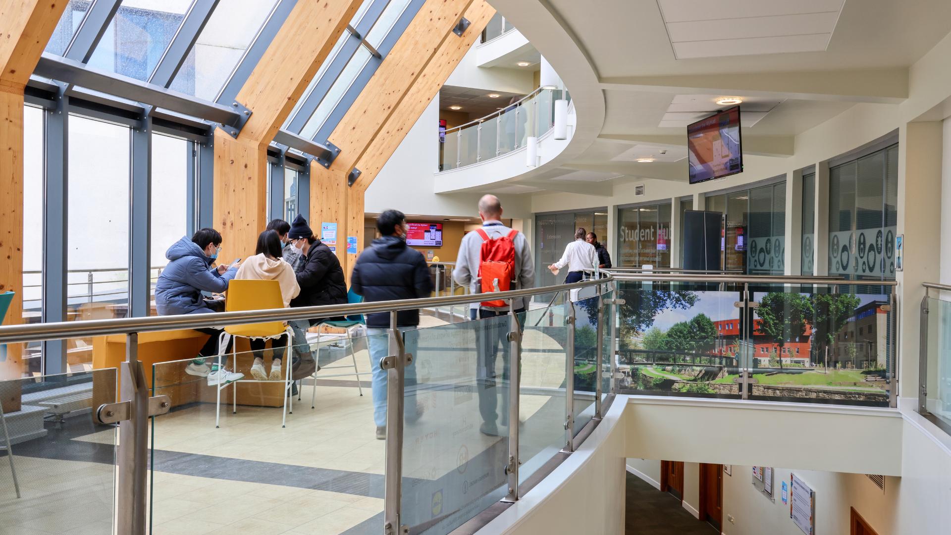 People on the Street in Huddersfield Business School