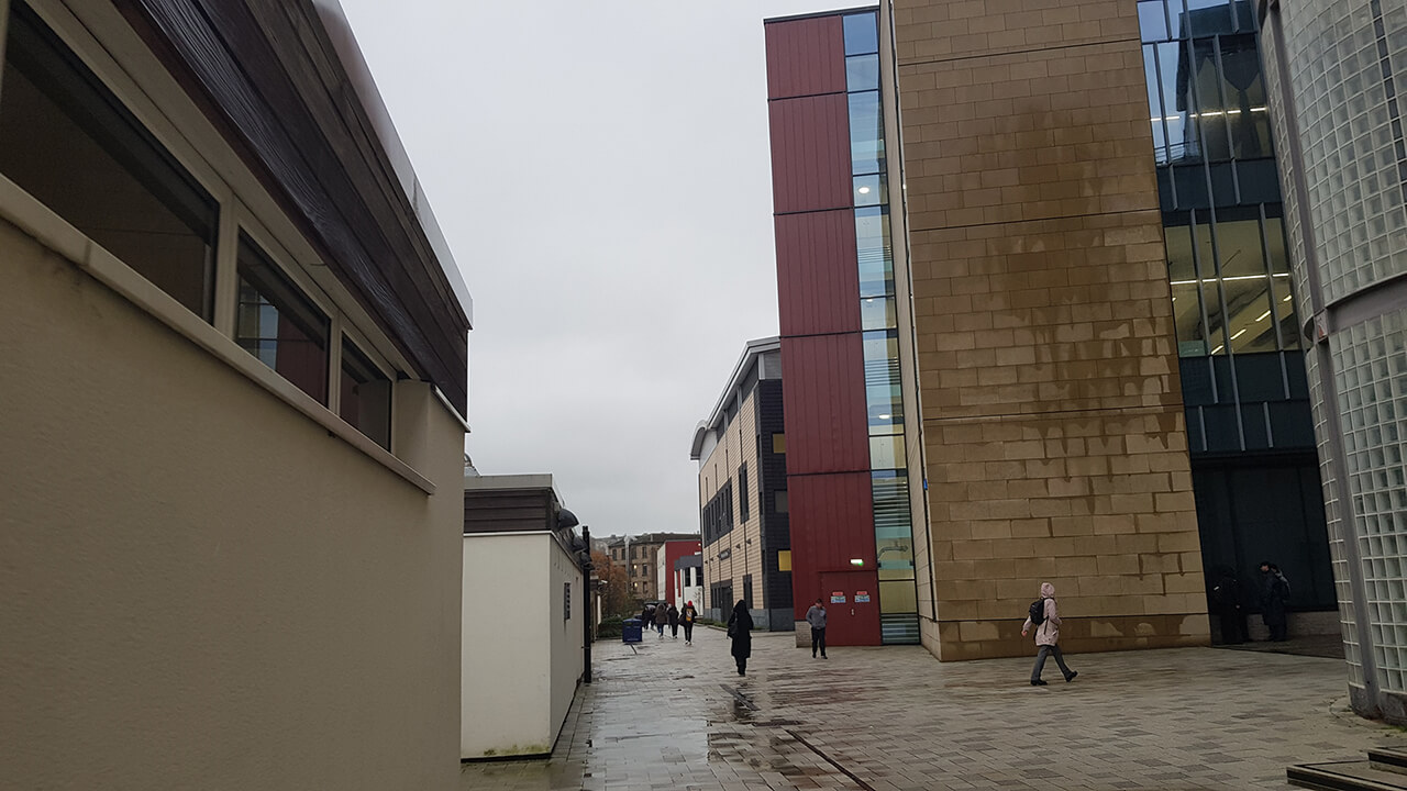 View from University of Huddersfield Queensgate campus next to Laura Annie Willson buildinbg