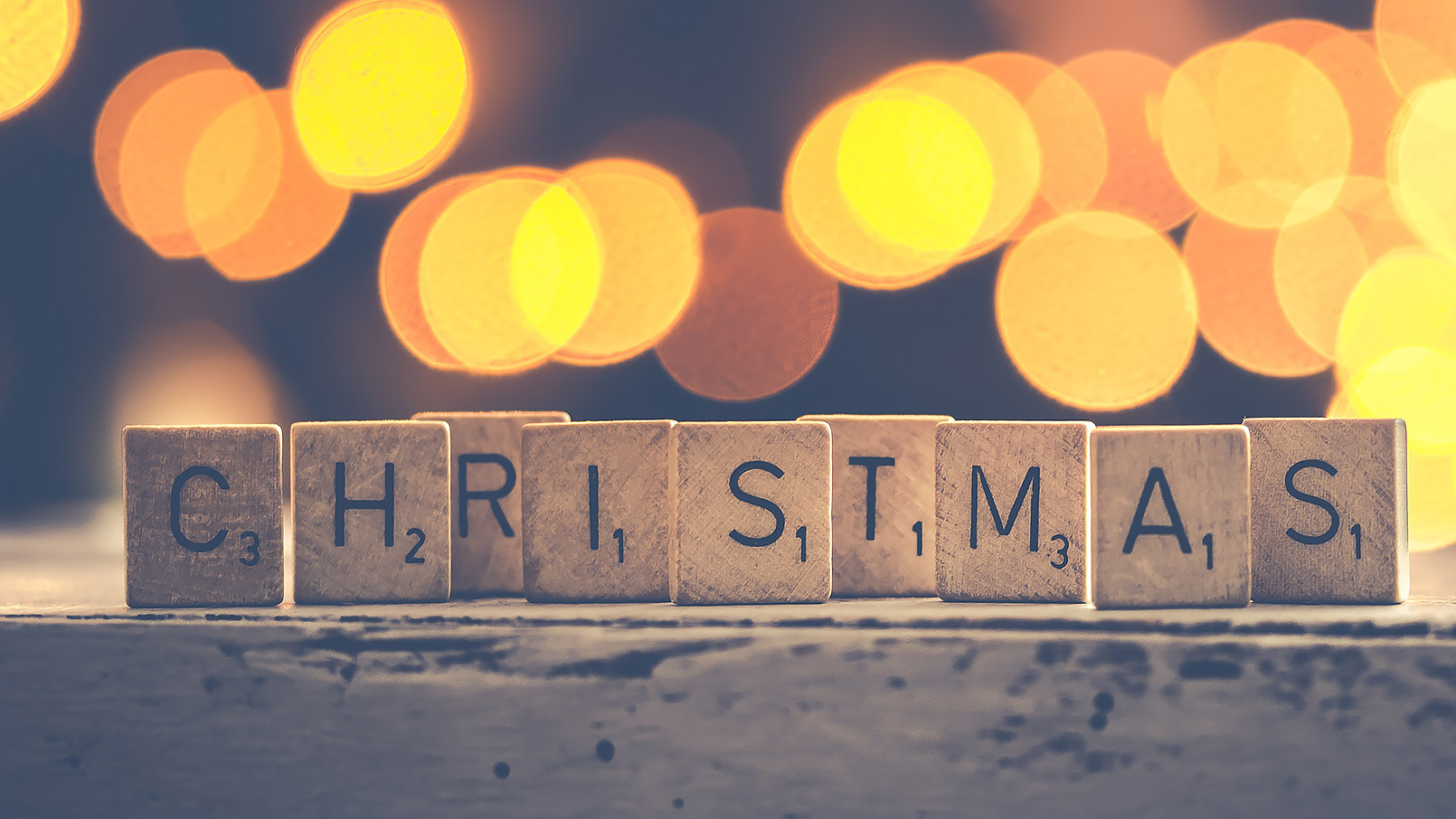 Christmas in scrabble letters