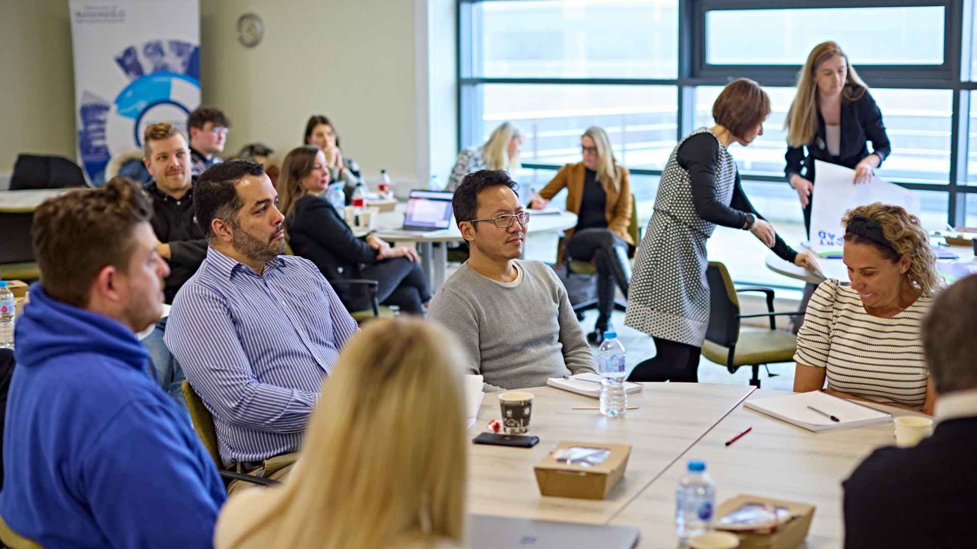 Businesses at the Help to Grow session in the Executive Suite at Huddersfield Business School