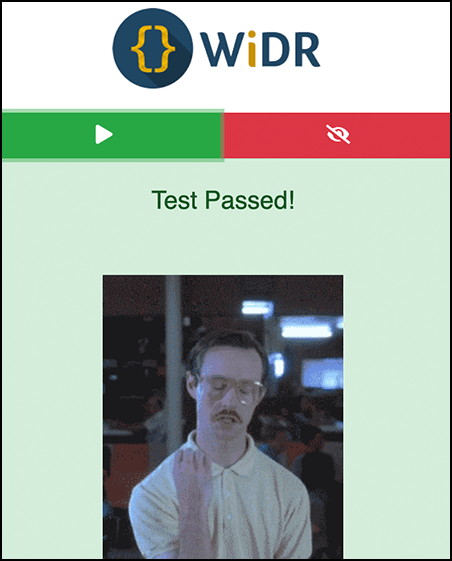 WiDR Test Passed