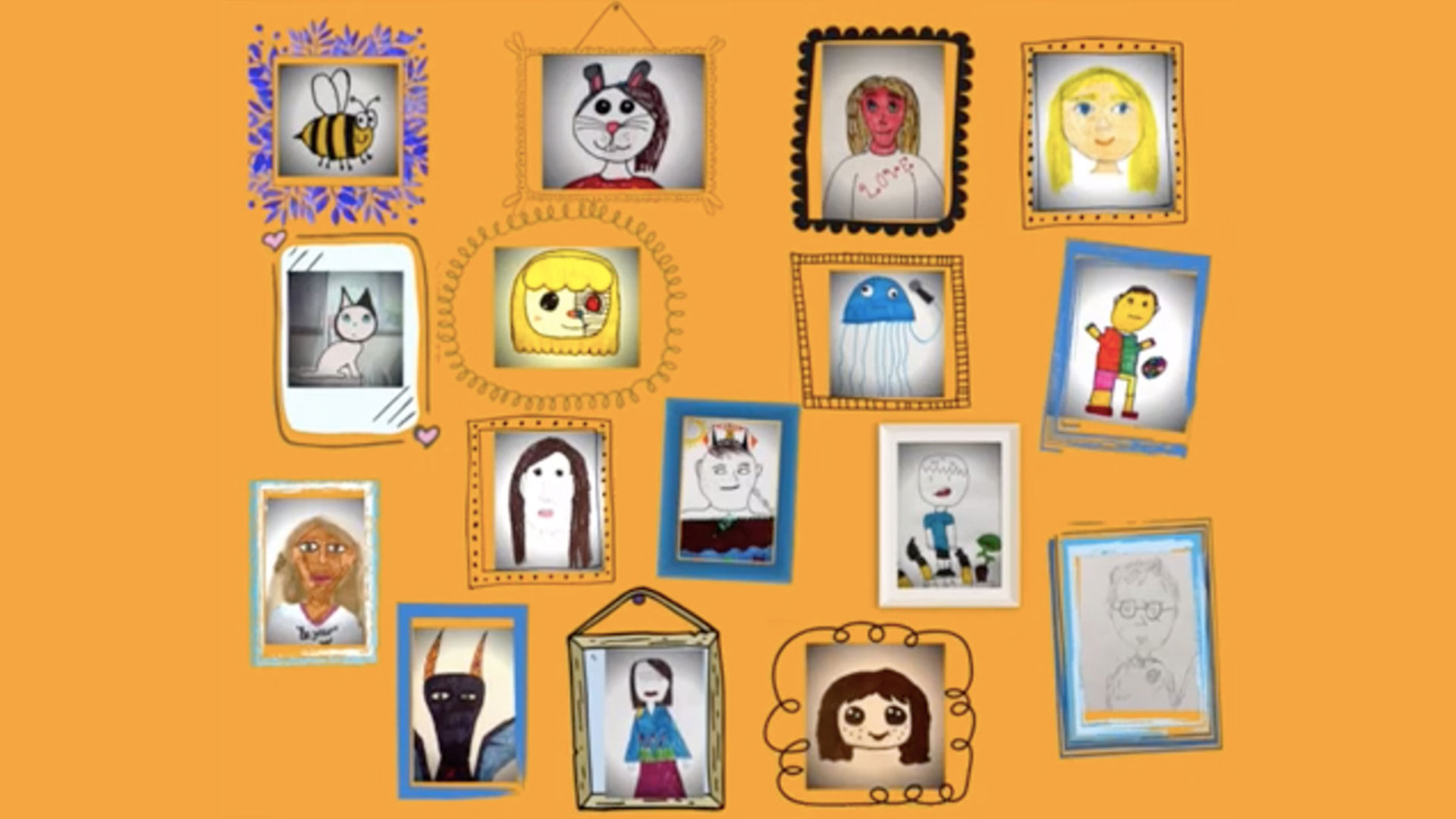Collection of children's portrait images created during the Covid-19 pandemic