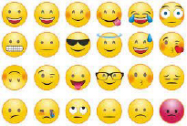 Collection of emoticons representing different emotions