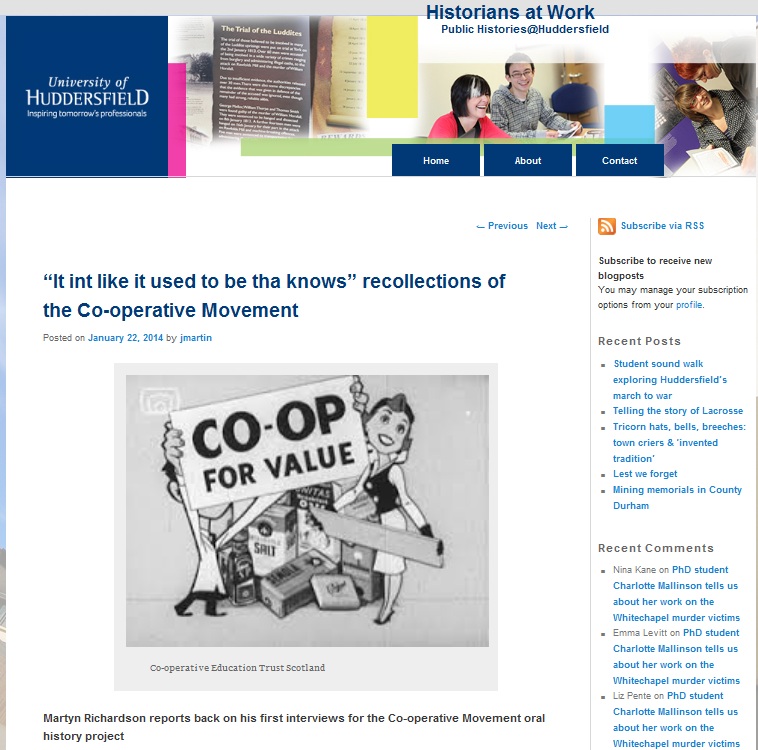 Sample post from the ‘Historians at Work’ blog