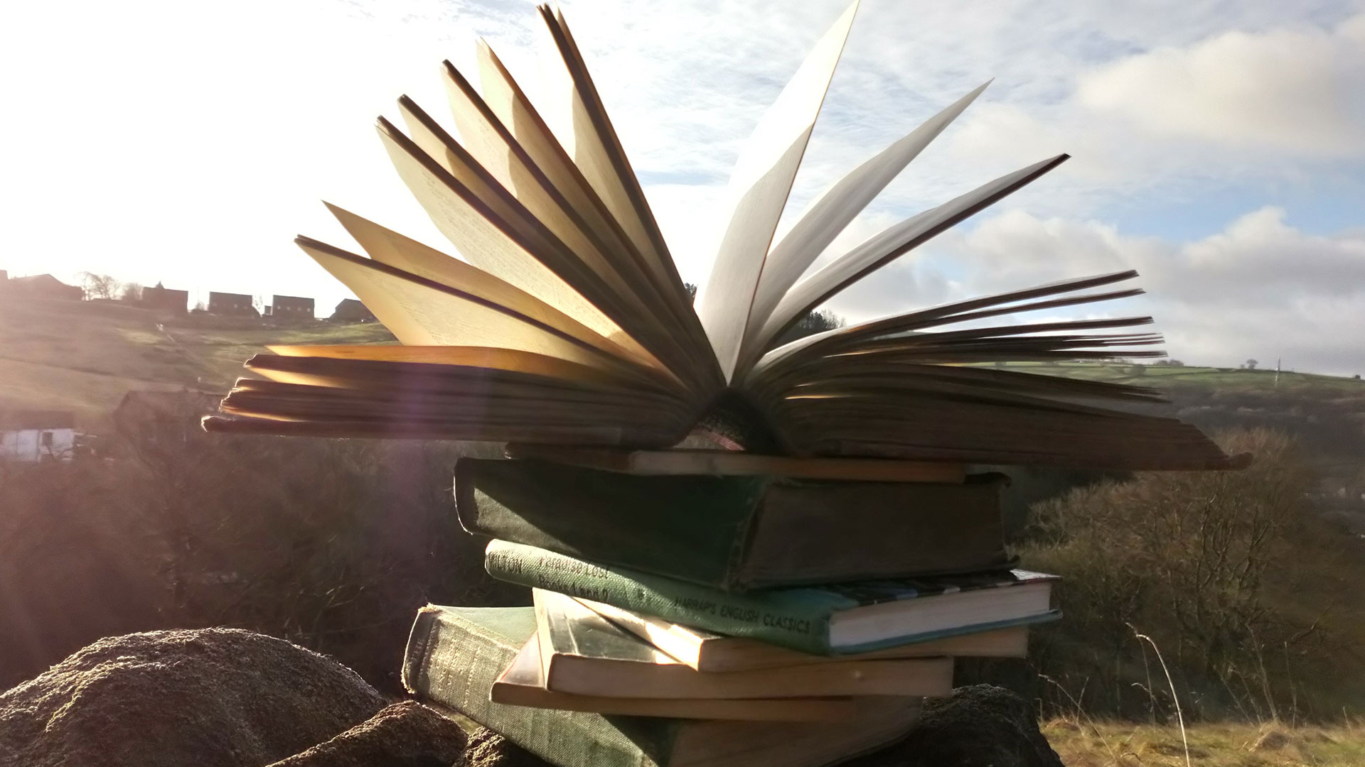 Poetry books stack