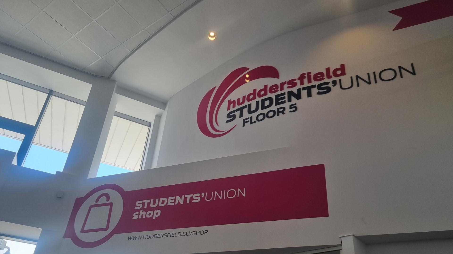 Shop sign for Huddersfield Students' Union