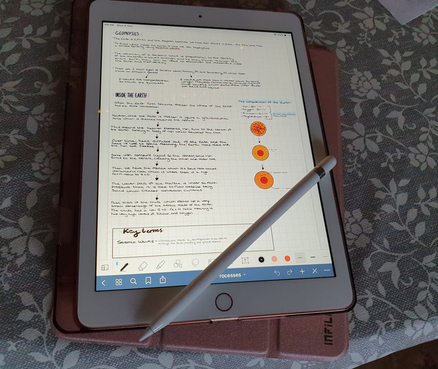 iPad with notes