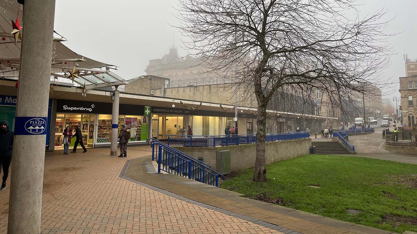 Piazza centre in Huddersfield, a town centre shopping plaza