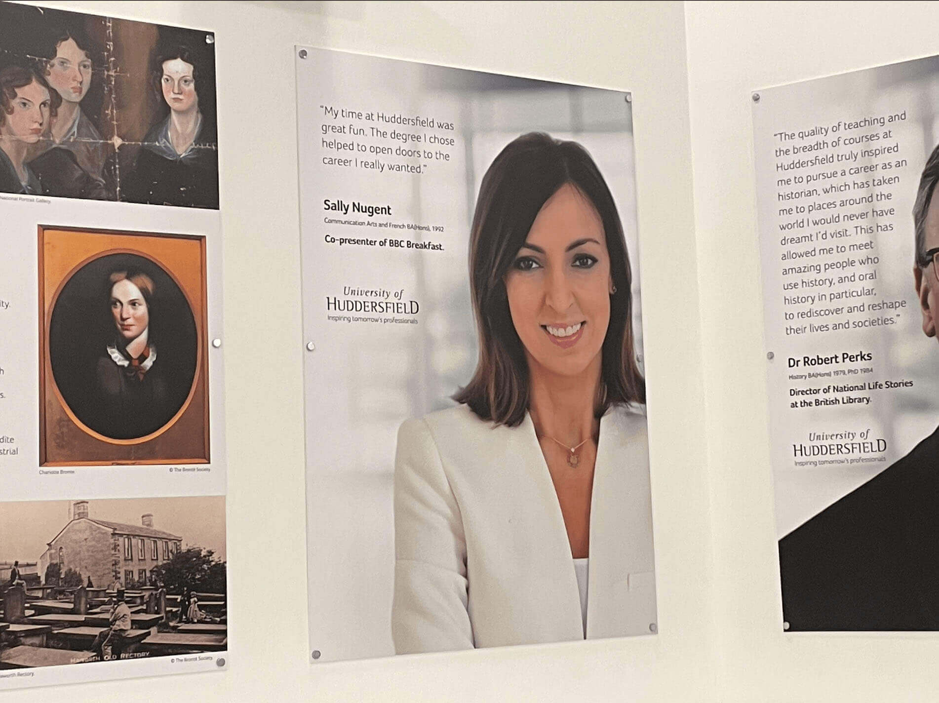 Sally nugent alumni board quote at the University of Huddersfield