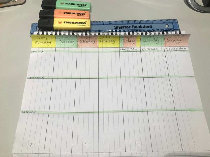 Work plan - Student Christmas blog