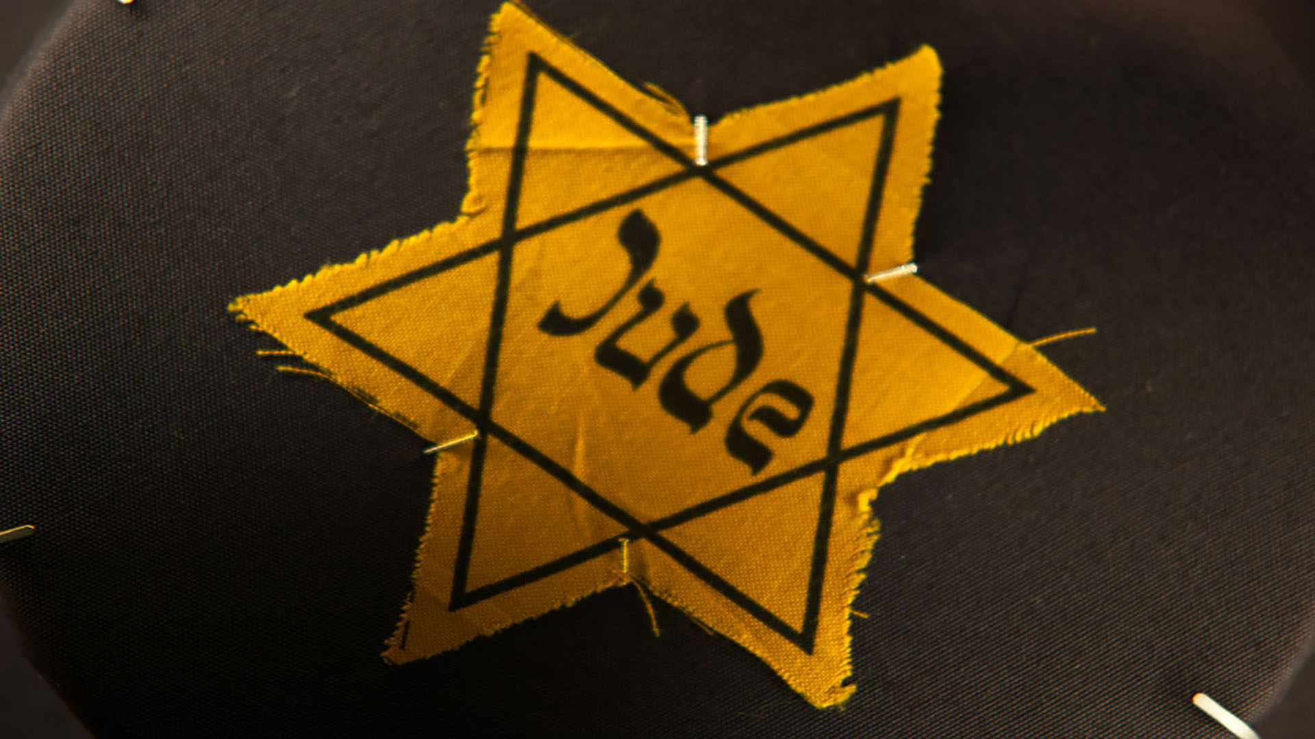 Star of david stitched onto some material