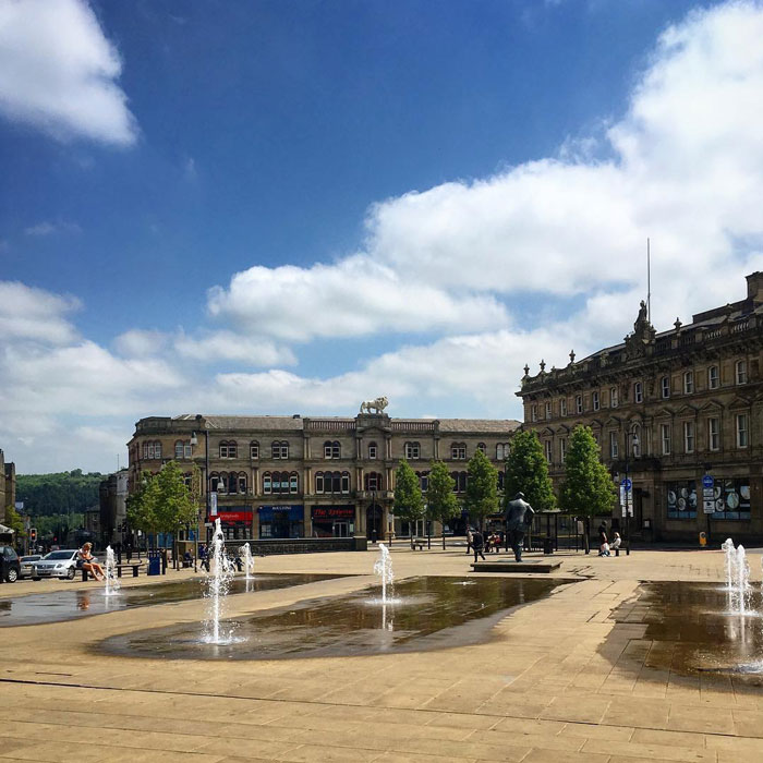 A picture of St Georges Square in Huddersfield.
