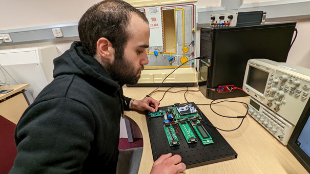 Waddah studying at the computing and Engineering school