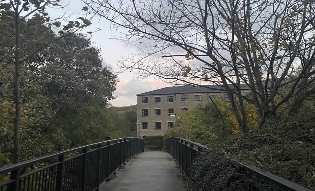 A scenic path towards the University of Huddersfield