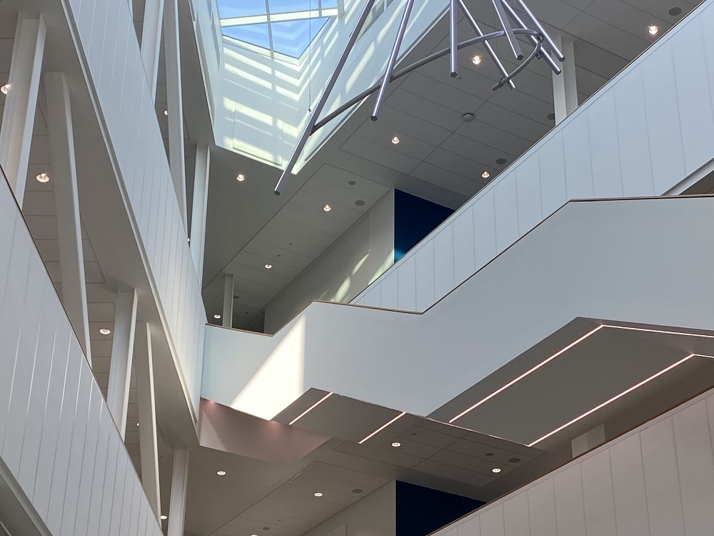 The atrium of the Barbara Hepworth Building