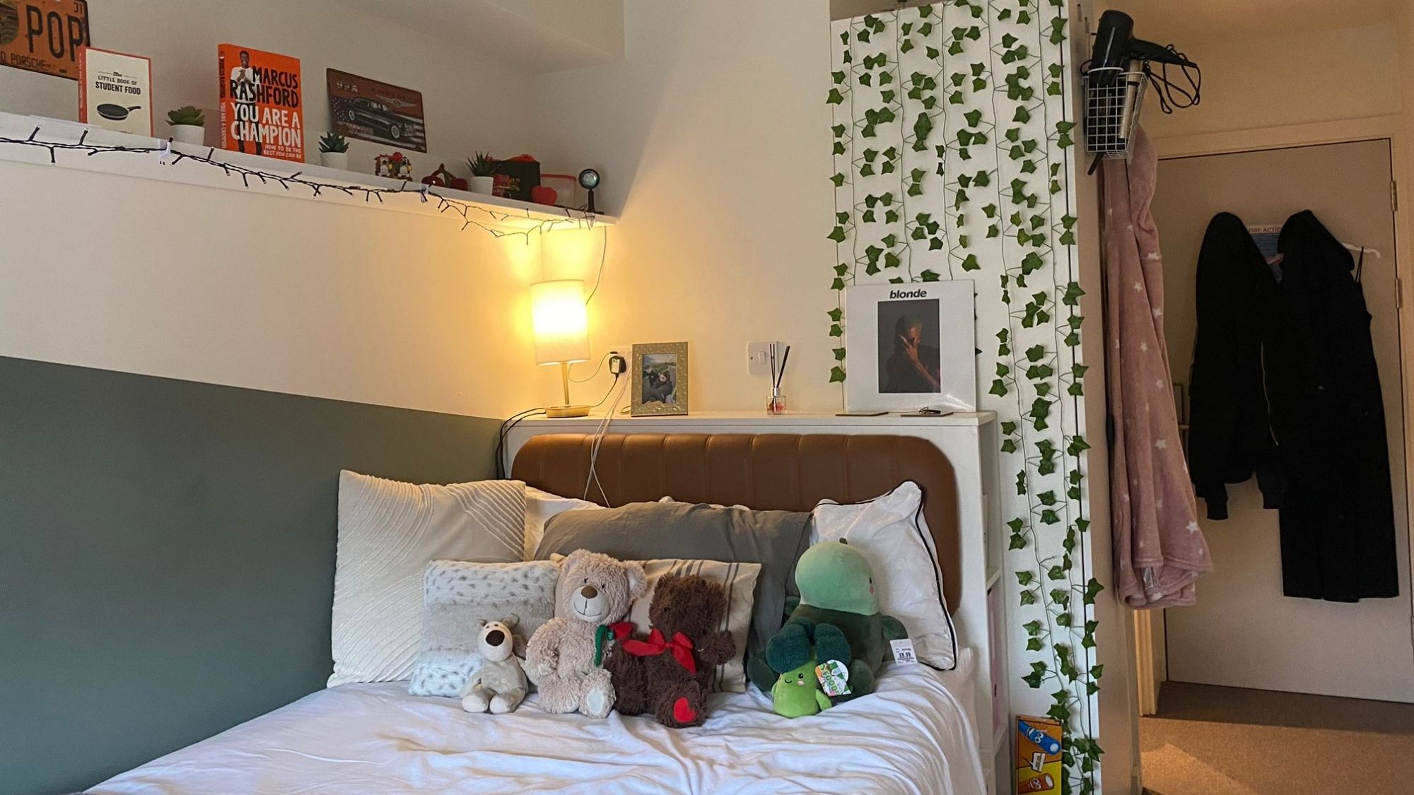The interior of a student bedroom at a student apartments building.