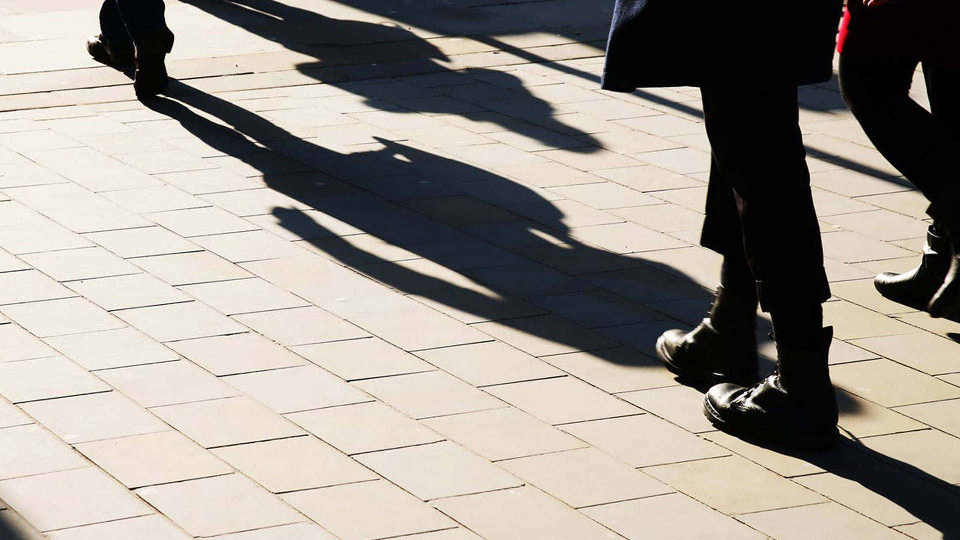 Someone walking on a pavement