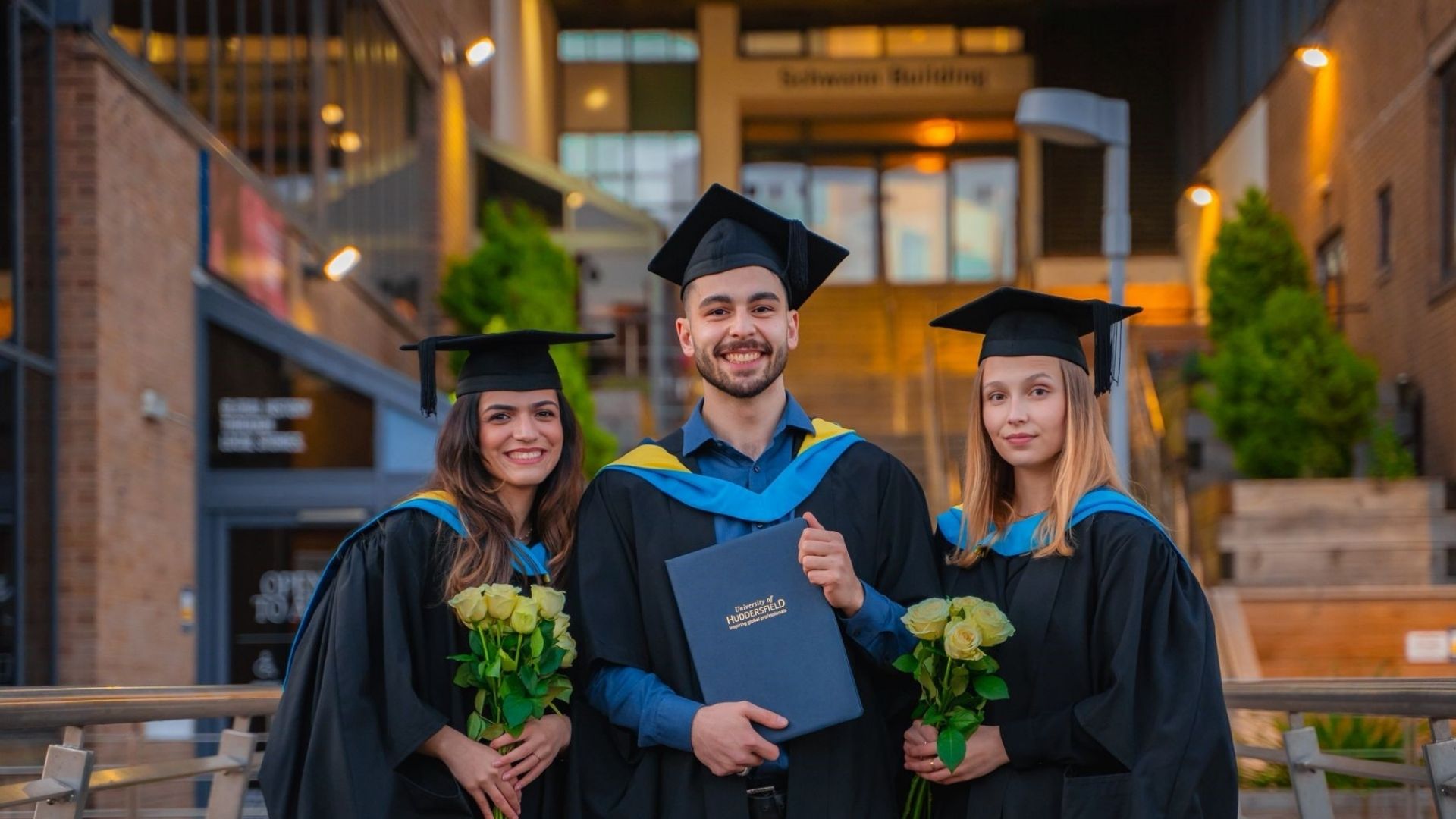 Students celebrating graduation
