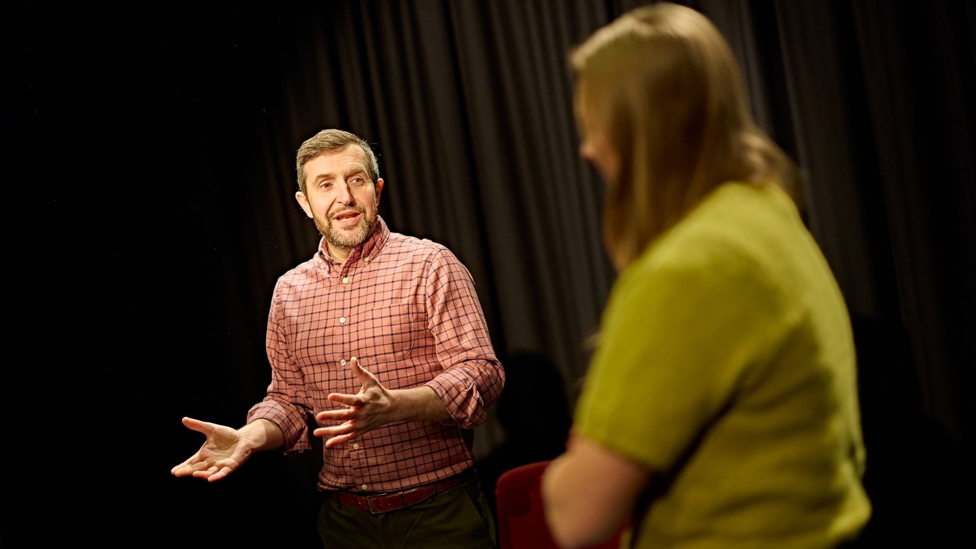 Drama teacher in drama studio