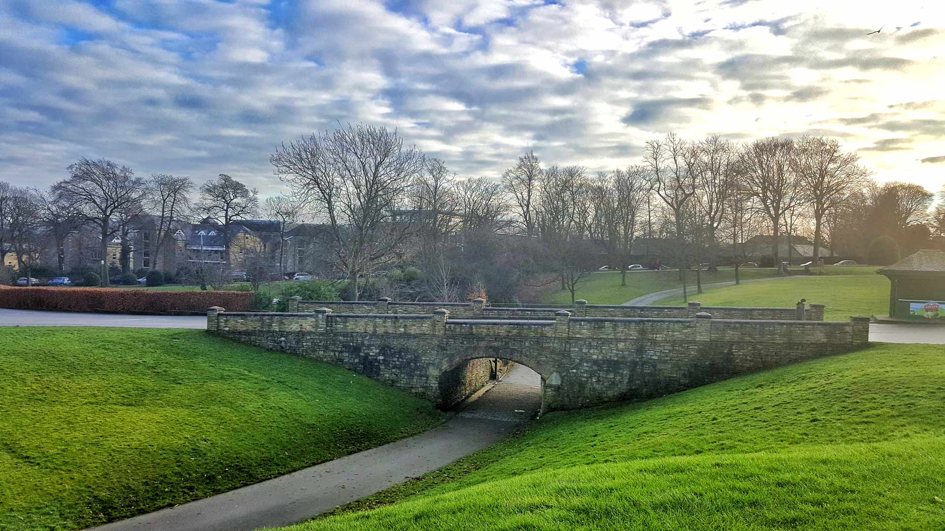 a shot of the bridge in Greenhead park Huddersfield a good summery shot of local facilities