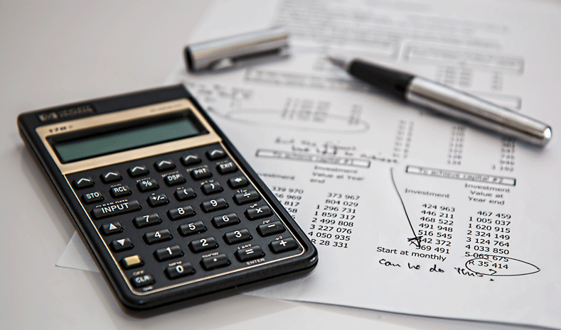 Calculator and a piece of paper