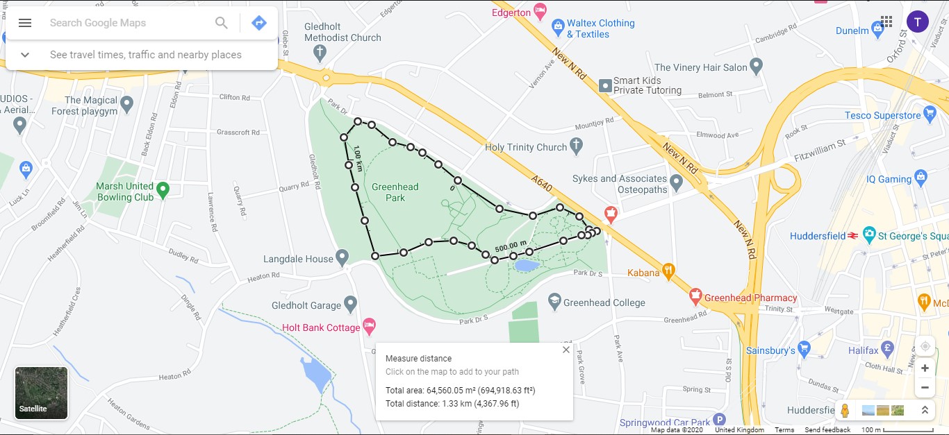 running track at greenhead park