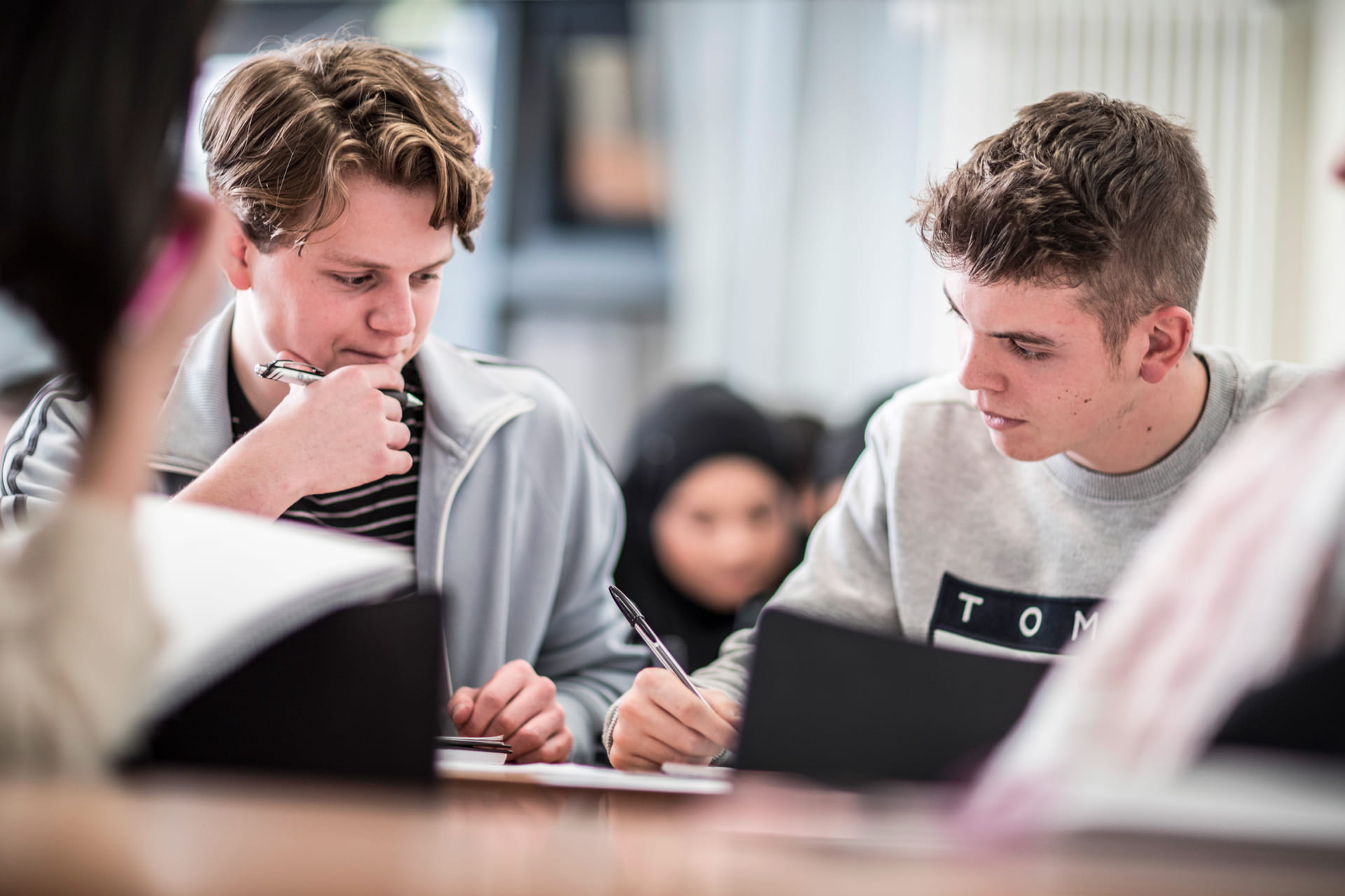 A picture of a student studying in class, our class rooms are very well speced for both students and staff with both state of the art PC's and lecture capture systems.