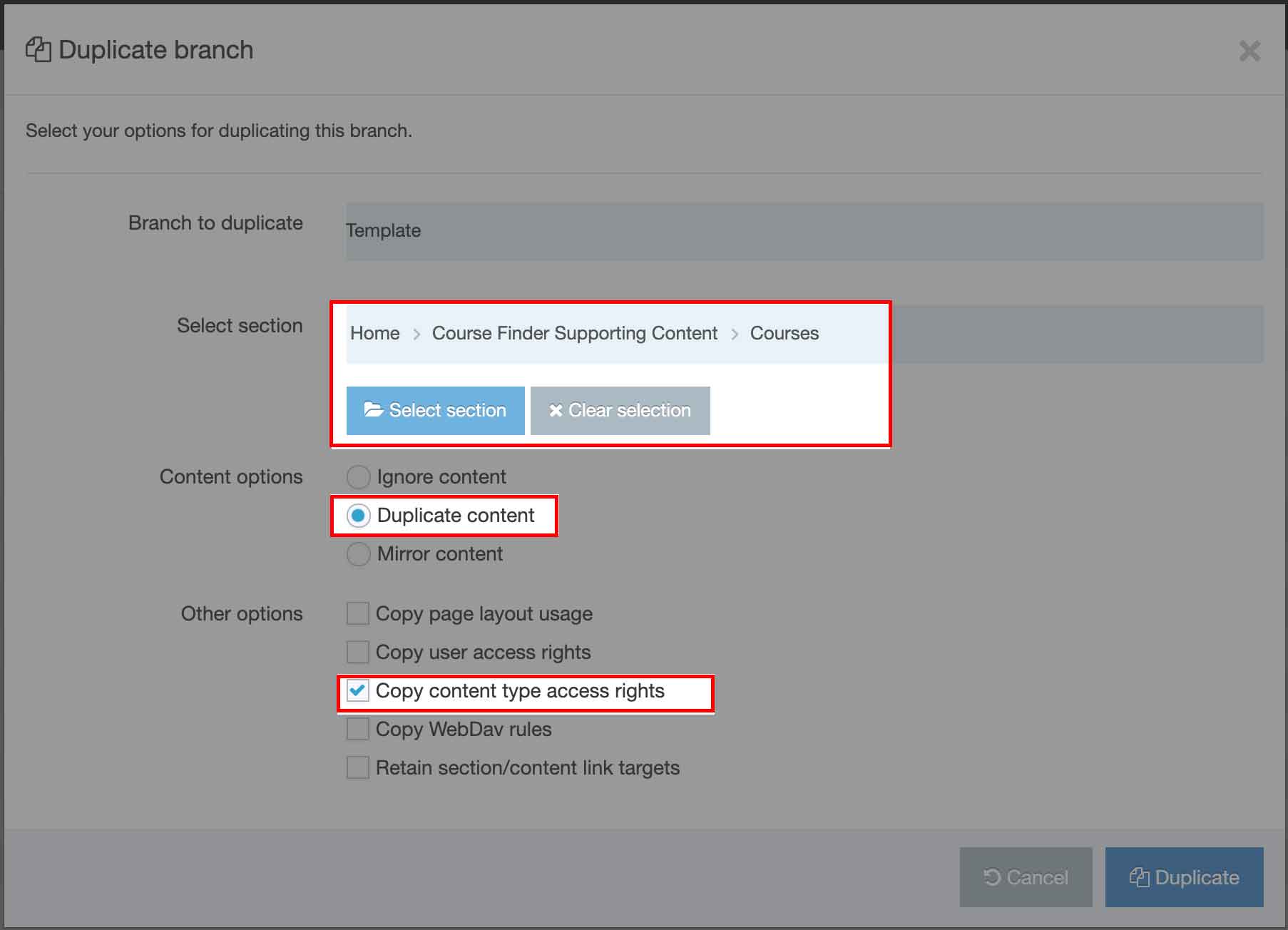 duplicating the template folder for cf guide