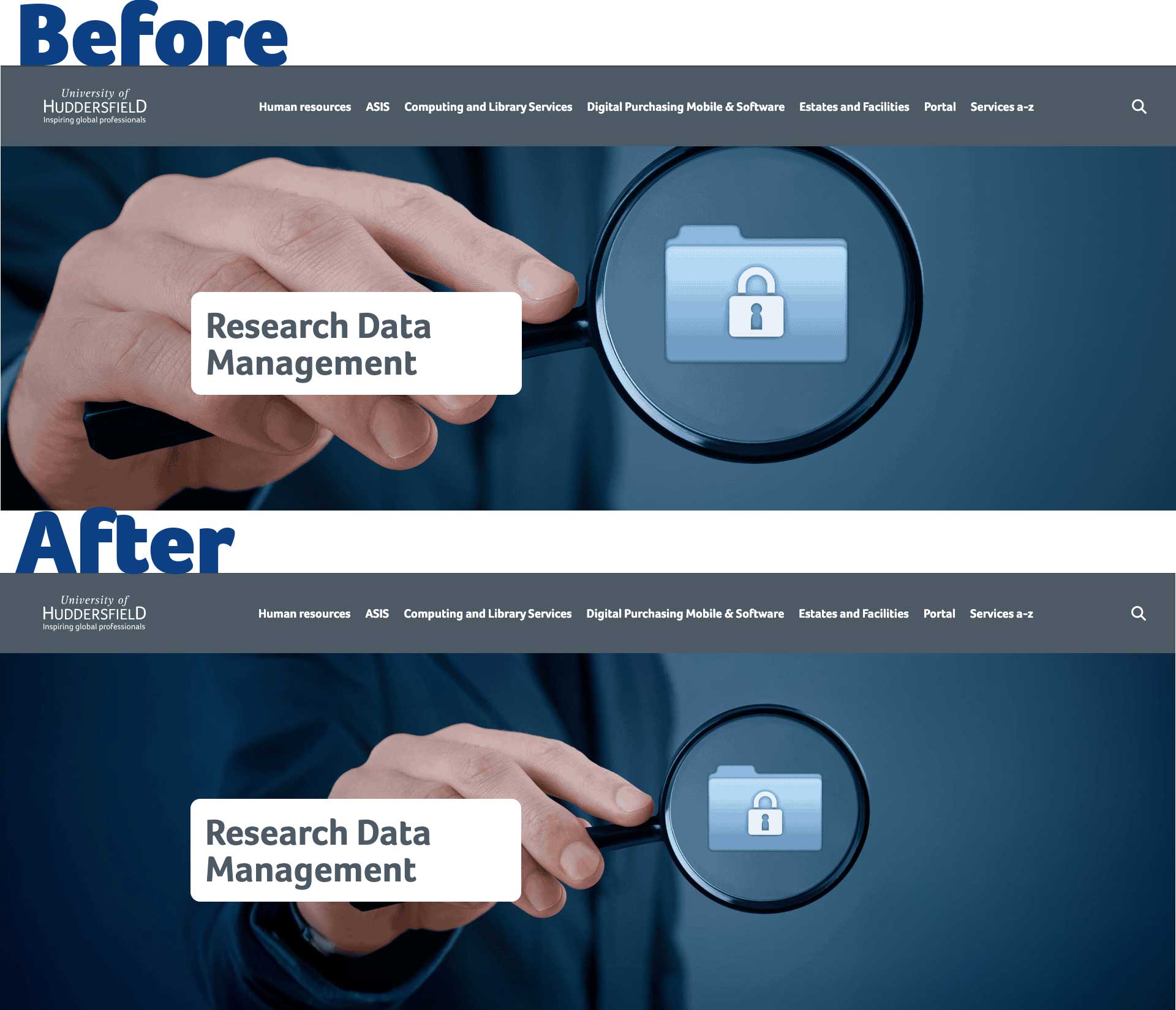 Image showing the header image content type before and after