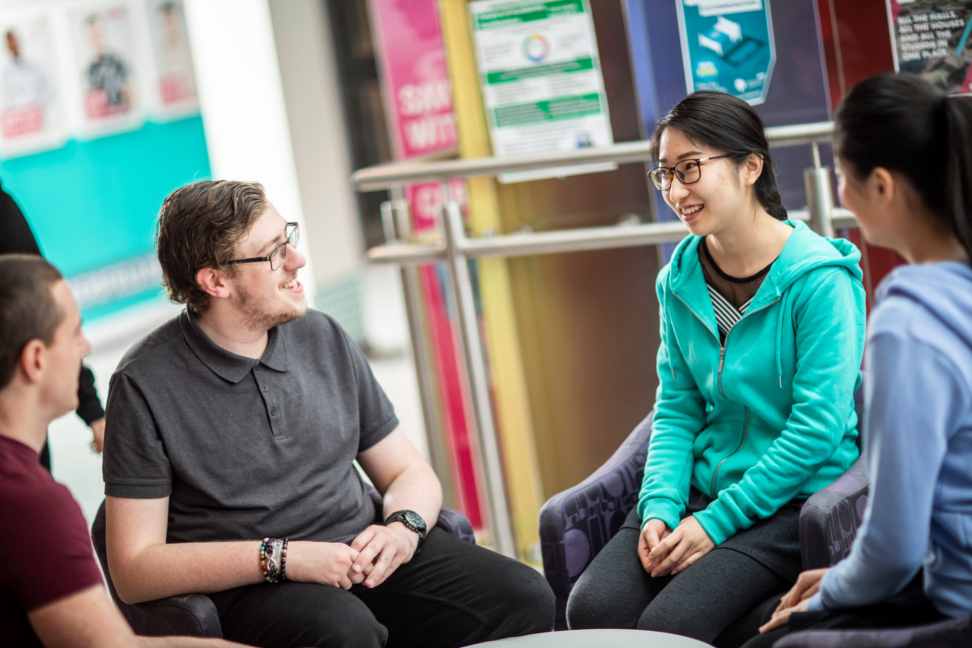 Two students representing global societies